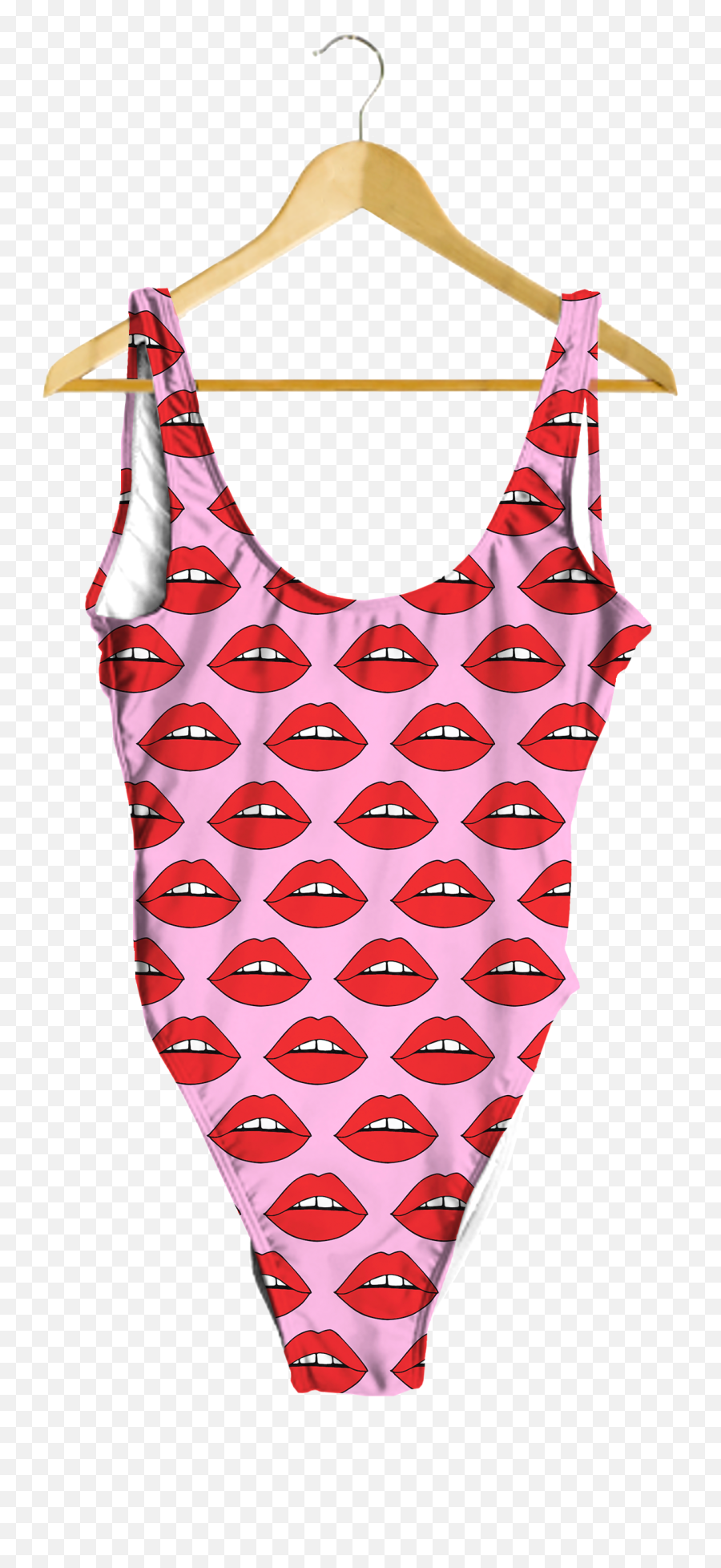 Red Lips - Sleeveless Emoji,Emoji With Male Swimwear