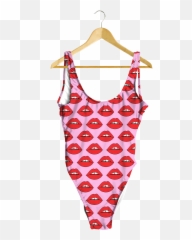 Red Lips - Sleeveless Emoji,Emoji With Male Swimwear
