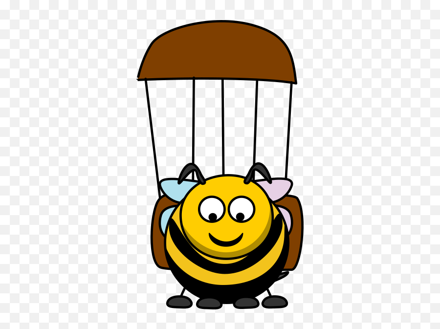 Bee With Parachute Clip Art At Clkercom - Vector Clip Art Cartoon Animal Bee Clipart Emoji,Bee Emoticon Andorid