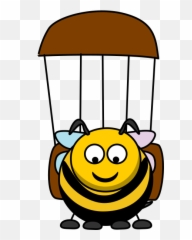 Bee With Parachute Clip Art At Clkercom - Vector Clip Art Cartoon Animal Bee Clipart Emoji,Bee Emoticon Andorid