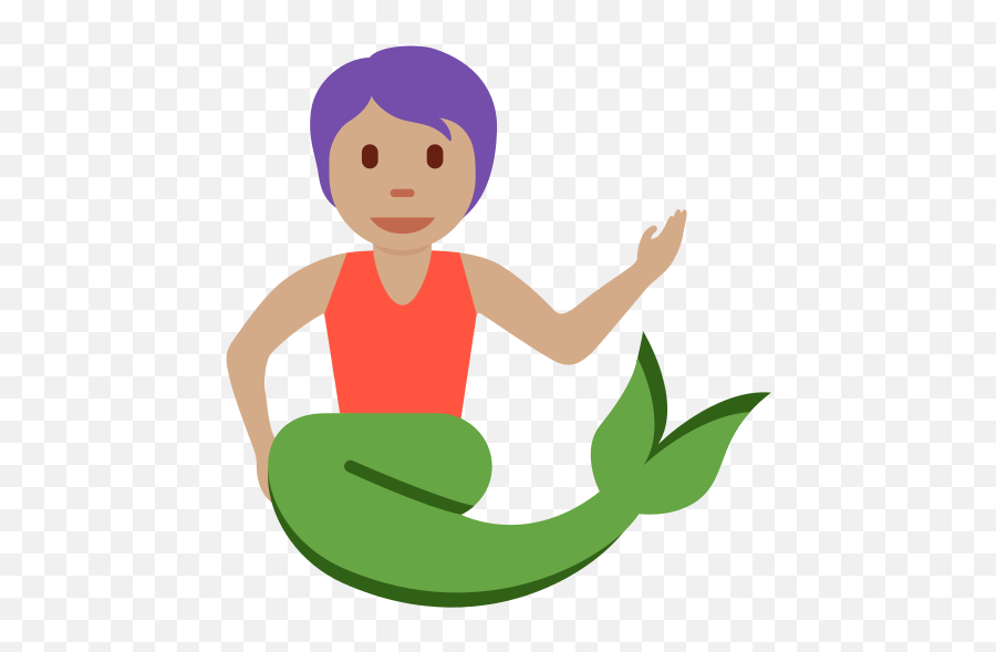 Persona Sirena Tono De Piel Medio Emoji - Merman Dark Skin Clipart,Emoticon De Carita Babeando