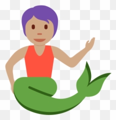 Persona Sirena Tono De Piel Medio Emoji - Merman Dark Skin Clipart,Emoticon De Carita Babeando