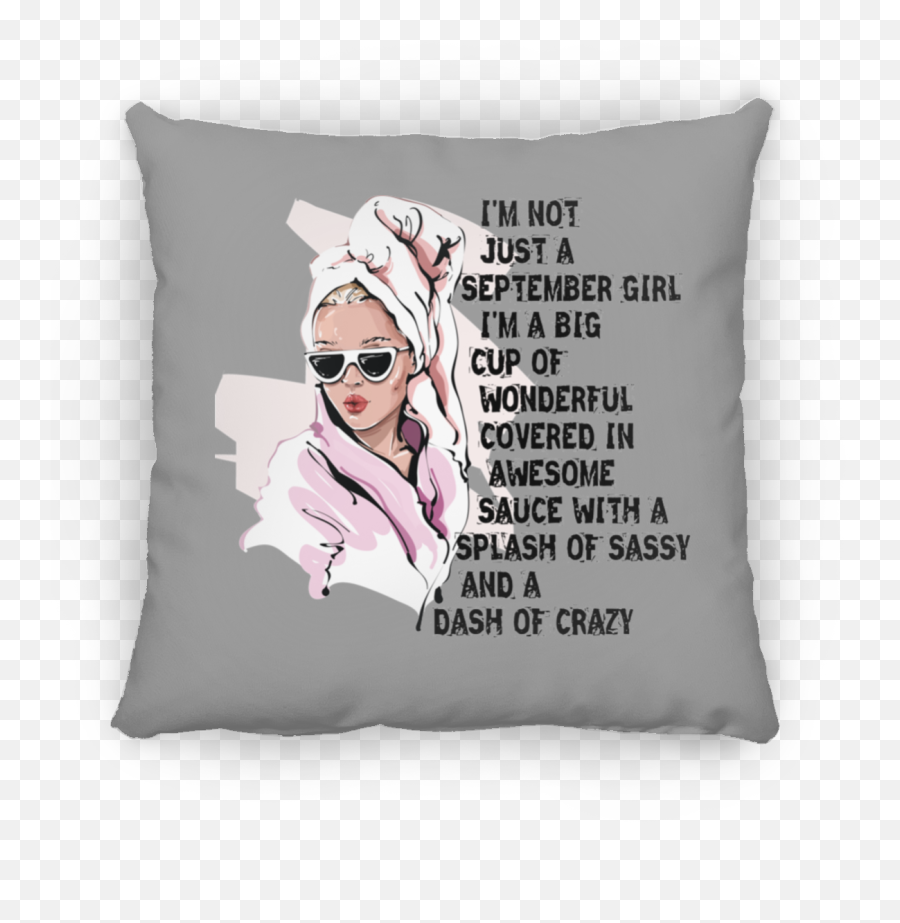 Top 3 Best September Birthday Humor Gifts Square Pillows - Decorative Emoji,I'm Not Crazy Emoji