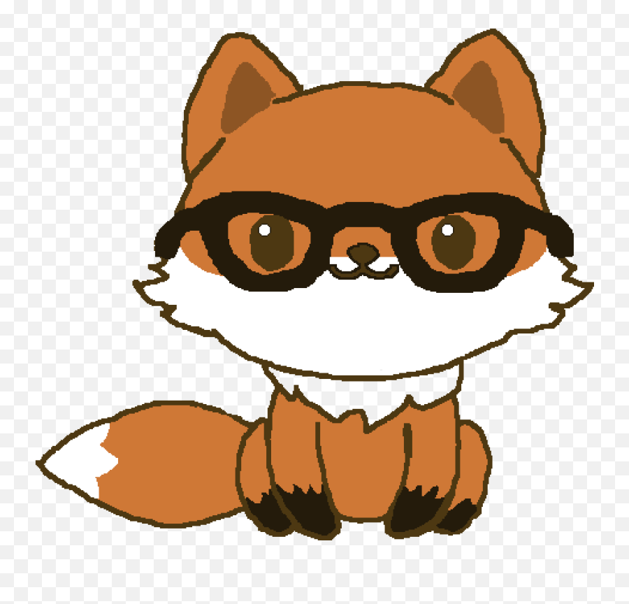 Pixilart - Fox With Glasses Transparent Emoji,Glasses Drawing Emoji