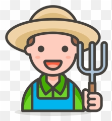 Man Farmer Emoji Clipart - Farmer Icon Png Transparent,Bauer Emojis