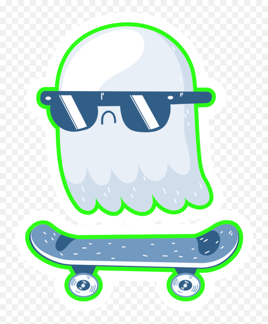 Ghost Skateboarding Skateboard Stickers Skate Stickers Emoji,Skating Emoji Png
