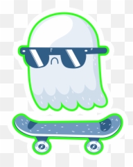 Ghost Skateboarding Skateboard Stickers Skate Stickers Emoji,Skating Emoji Png