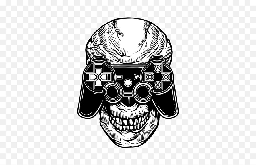 Skeleton Playstation Controller Gothic T - Shirt Emoji,Emoji Game Controler Logo