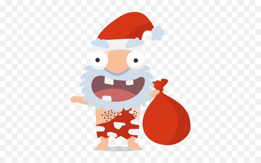 Cave Man Emoticon Emoji Sticker - Santa Claus,Santa Emoji
