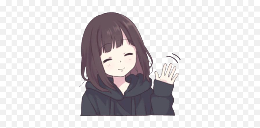 Mashahello - Anime Girl Waving Goodbye Emoji,Anime Emojis