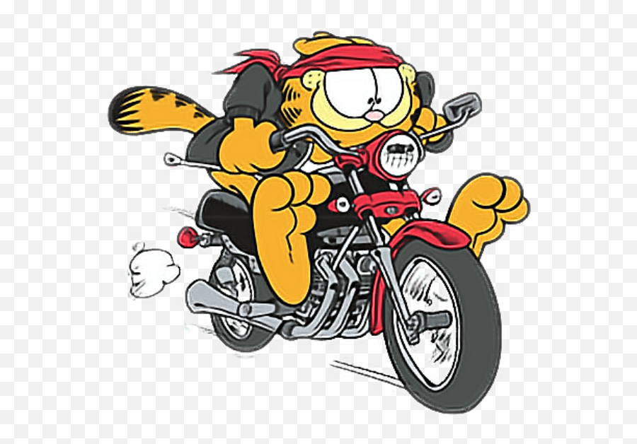 Drive Runaway Fast Hurry Bike Sticker - Garfield Riding A Bike Emoji,Runaway Emoji