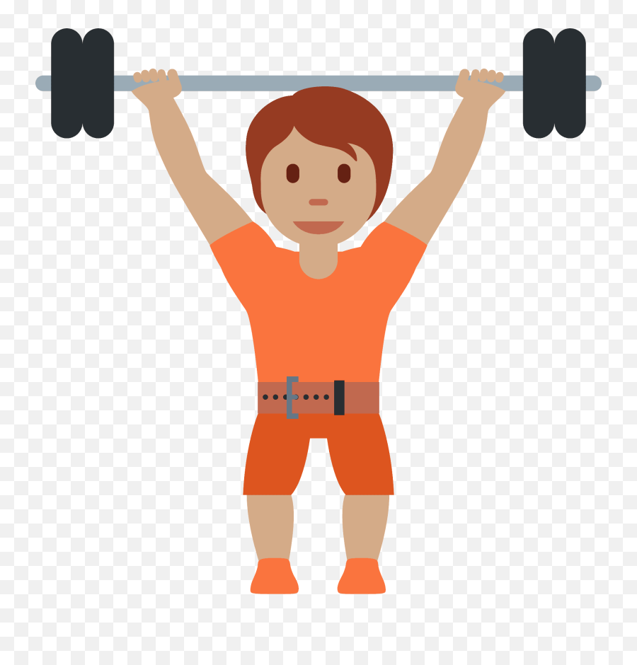 Person Lifting Weights Emoji Clipart - Persona Levantando Pesas,Weight Lifting Emojis