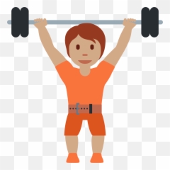 Person Lifting Weights Emoji Clipart - Persona Levantando Pesas,Weight Lifting Emojis