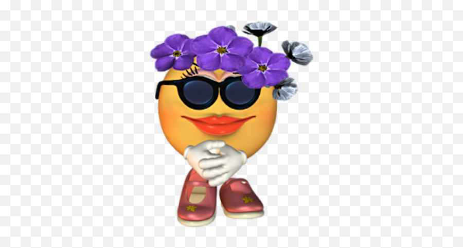 Flowers - Inherhair Smiley Emoticon Emoticons Emojis Smiley Emoji With Hair,Silly Face Emoji