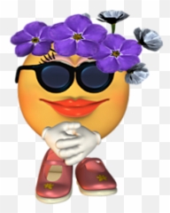 Flowers - Inherhair Smiley Emoticon Emoticons Emojis Smiley Emoji With Hair,Silly Face Emoji