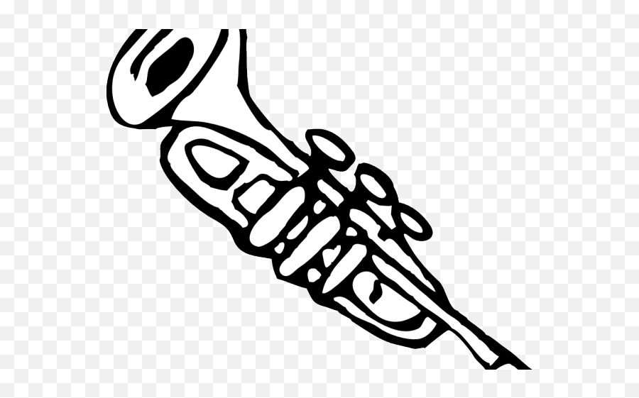 Sheet Music Clipart Black And White - Png Download Full Cartoon Trumpet Trumpet Transparent Background Emoji,Unwavering Emotions Sheet Music