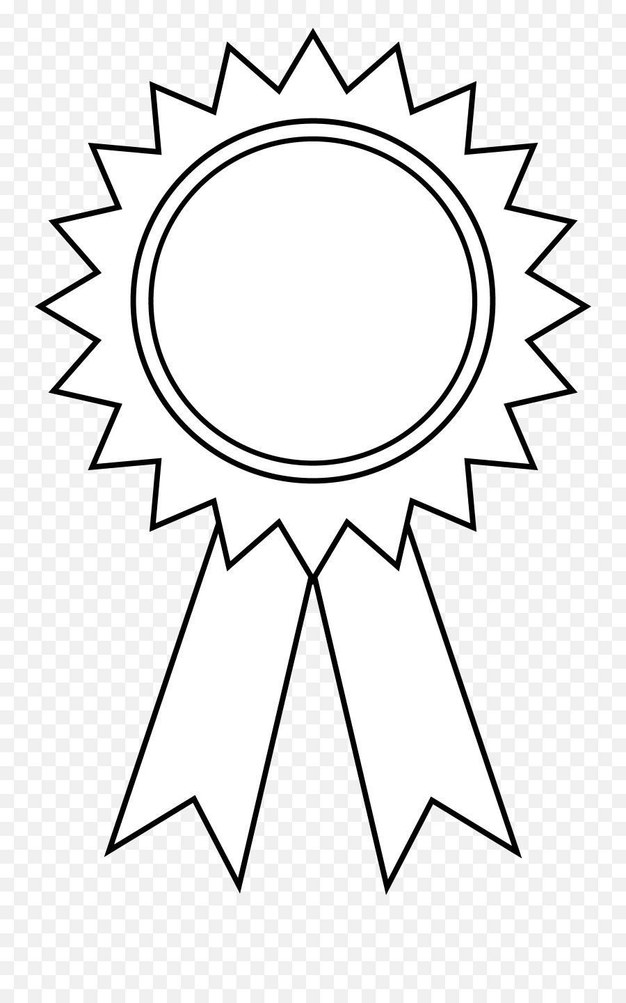 Award Ribbon Clipart Black And White - Award Ribbon Clipart Emoji,Blue Ribbon Emoji Prize