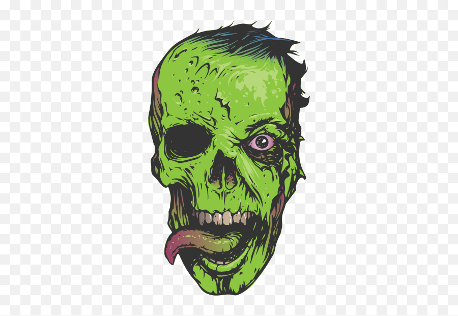 Zombie Face With Tongue Out Sticker - Zombie Face Cartoon Emoji,Upside Down Car Emoticon