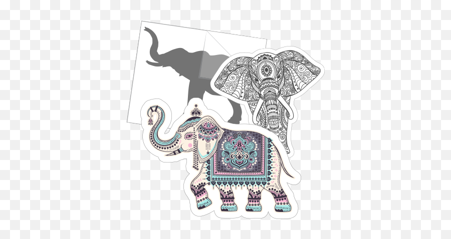 Elephant Vinyl Stickers Decals - Indian Elephant Sticker Emoji,The Elephant Of Emotion