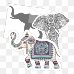 Elephant Vinyl Stickers Decals - Indian Elephant Sticker Emoji,The Elephant Of Emotion