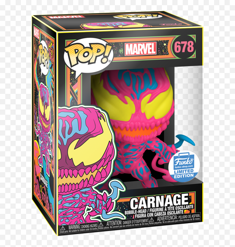 Carnage Black Light 678 Funko Shop Exclusive In Hand Funko - Carnage Blacklight Funko Pop Emoji,How To Make Funko Emojis