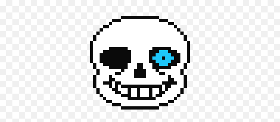 Pixel Art Gallery - Sans Head Blue Eye Png Emoji,Semi Truck Emoticon