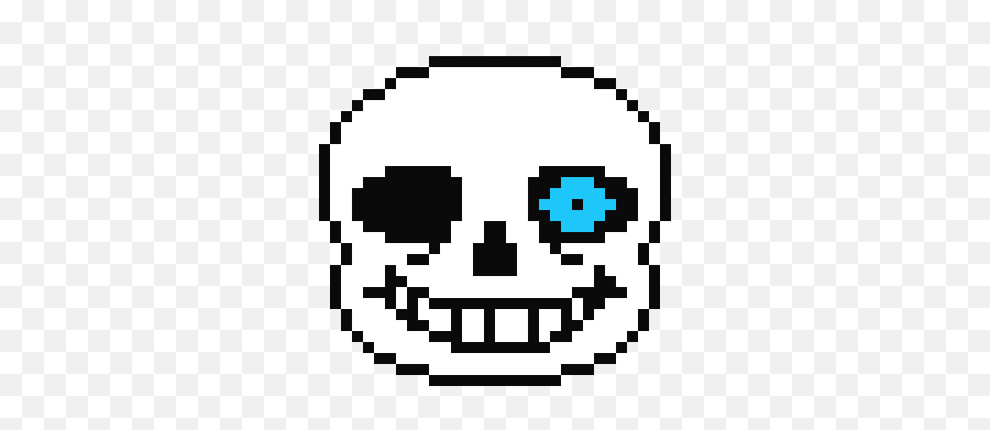 Pixel Art Gallery - Sans Head Blue Eye Png Emoji,Semi Truck Emoticon.