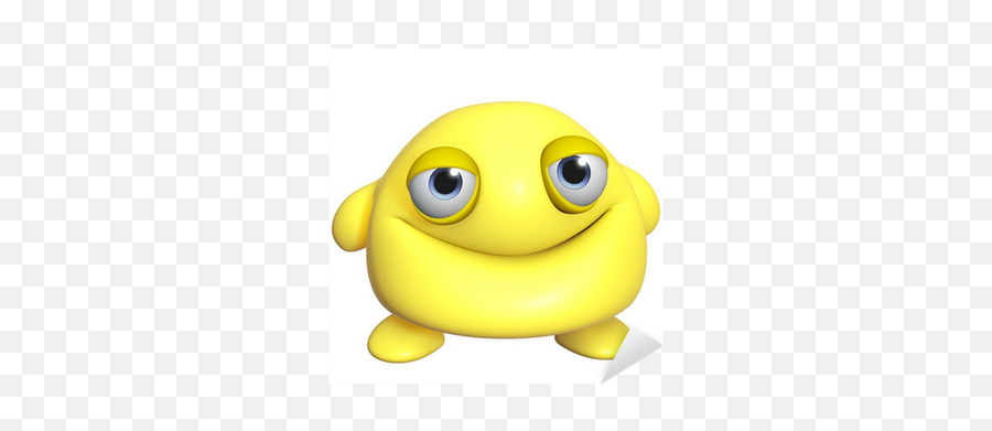 3d Cartoon Cute Yellow Monster Sticker - Cute Yellow Monster Emoji,Snake Sticker And Emoticons
