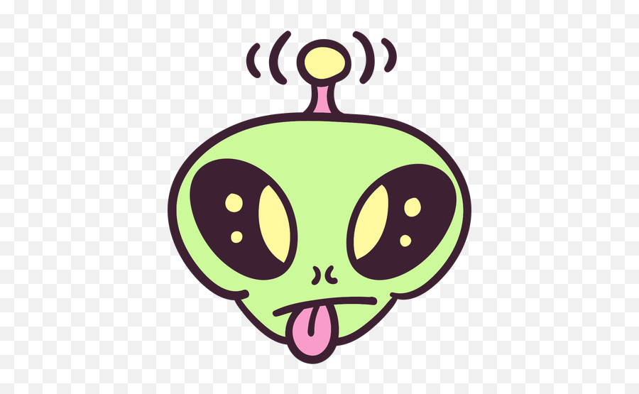 Alienu0027s Head Tongue Out Colorful Stroke Transparent Png - Extraterrestrial Life Emoji,