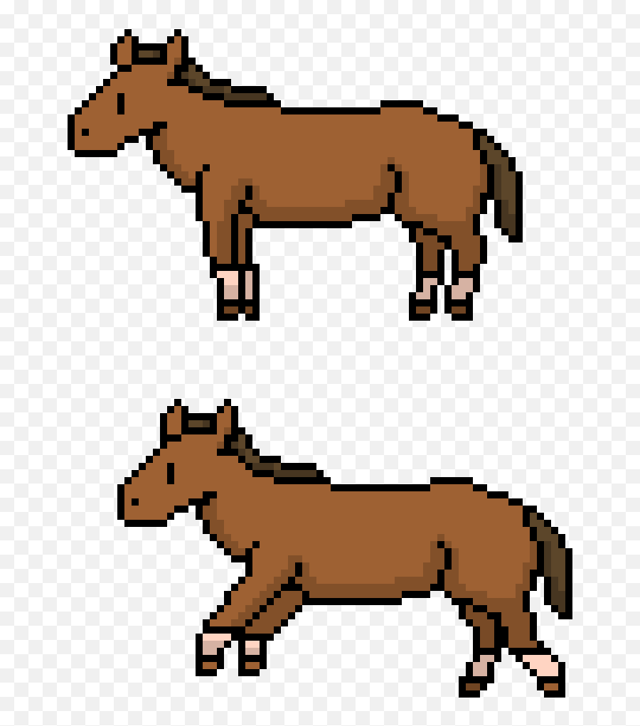 Pixel Art Gallery - Animal Figure Emoji,Horses Ass Emoticon