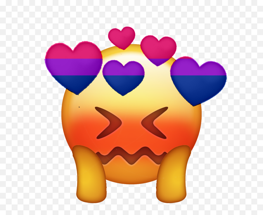 Heart Anger Emoji Png File Png Mart - Blushing Emoji With Hearts,Orange Heart Emoji