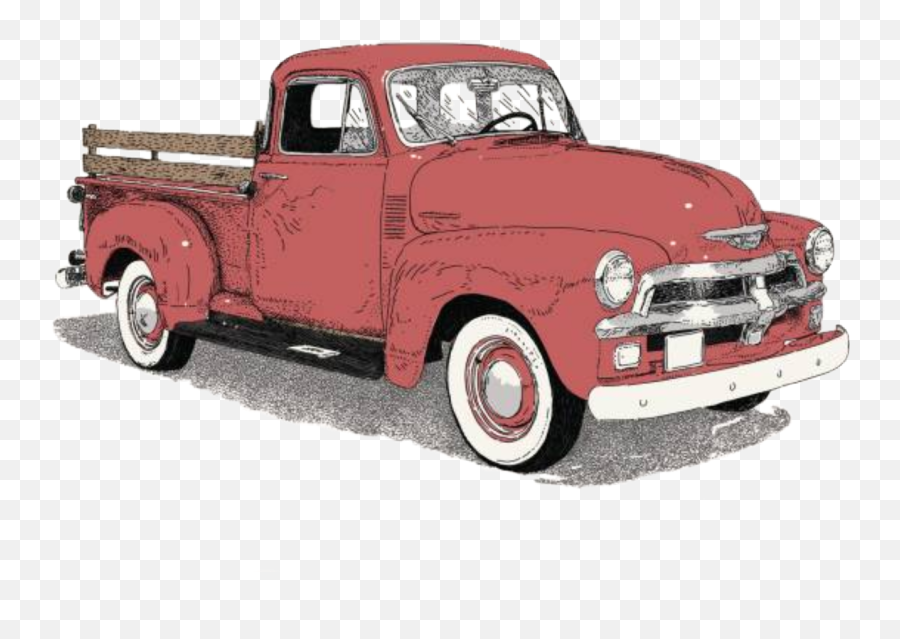 Vintage Red Pickup Truck Sticker - Clip Art Vintage Red Truck Emoji,Pickup Truck Emoji