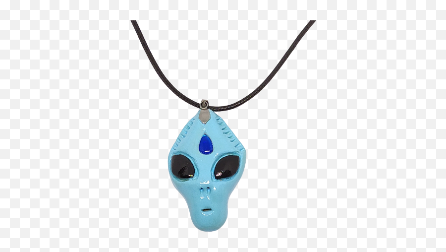 Alien Pendant With Third Eye - Light Blue With Chain Emoji,Blue Eyeball. Emoji