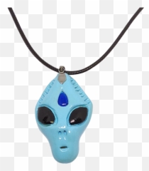 Alien Pendant With Third Eye - Light Blue With Chain Emoji,Blue Eyeball. Emoji