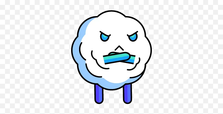 Telegram Sticker From Collection Snowball Emoji,Emoji Thunderstorm