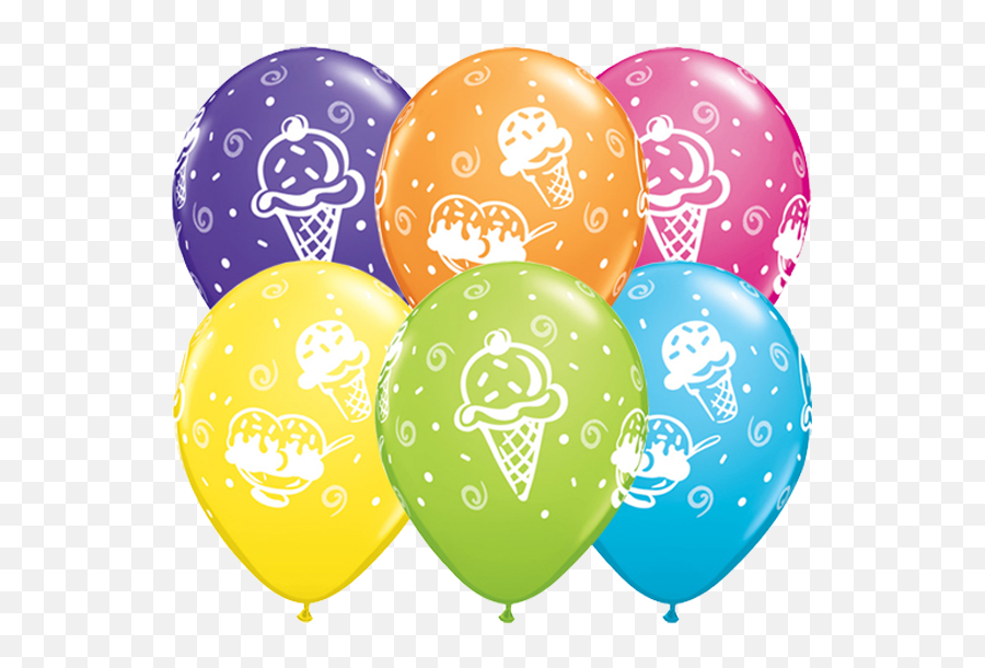 10 X Tropical Assorted Ice Cream - Globos Helado Emoji,Emoji Party Treats