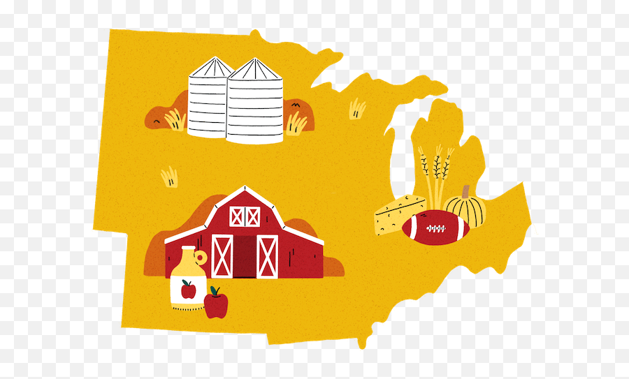 How America Celebrates Fall Region Map - Map Midwest Clip Art Emoji,Inside Out Every Day Is Full Of Emotions Cold Cup