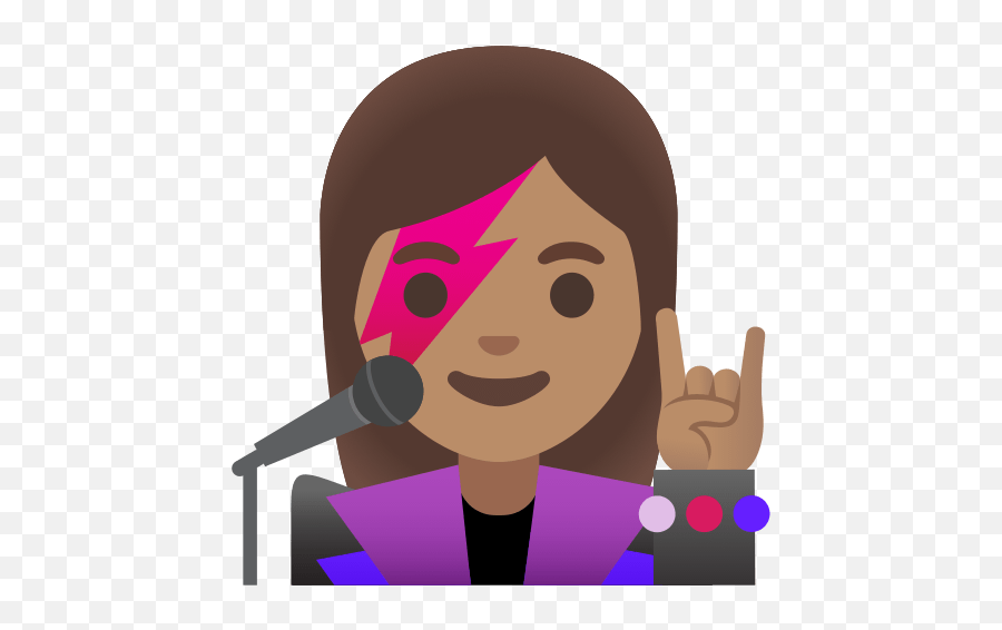 Mulher Cantora Com Tom De Pele Médio - Woman Singer Emoji,Emoticon De Nota Musical