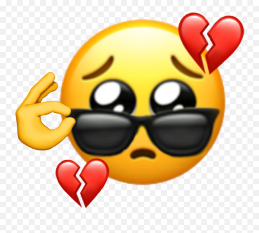Emoji Emojiiphone Heart Shy Cry Cool - Emoji Png Shy Heart,Crying Love Emoji Meme