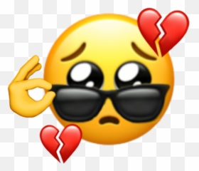 Emoji Emojiiphone Heart Shy Cry Cool - Emoji Png Shy Heart,Crying Love Emoji Meme
