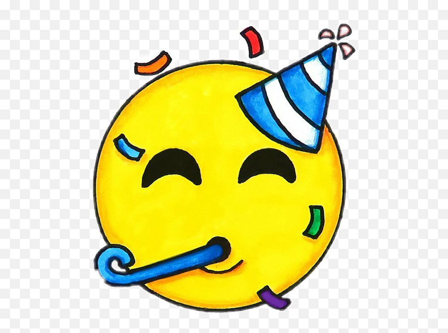Birthday Hat Sticker Challenge On Picsart - Cute Emoji Drawings For Kids,Birthday Emoticon Kawaii