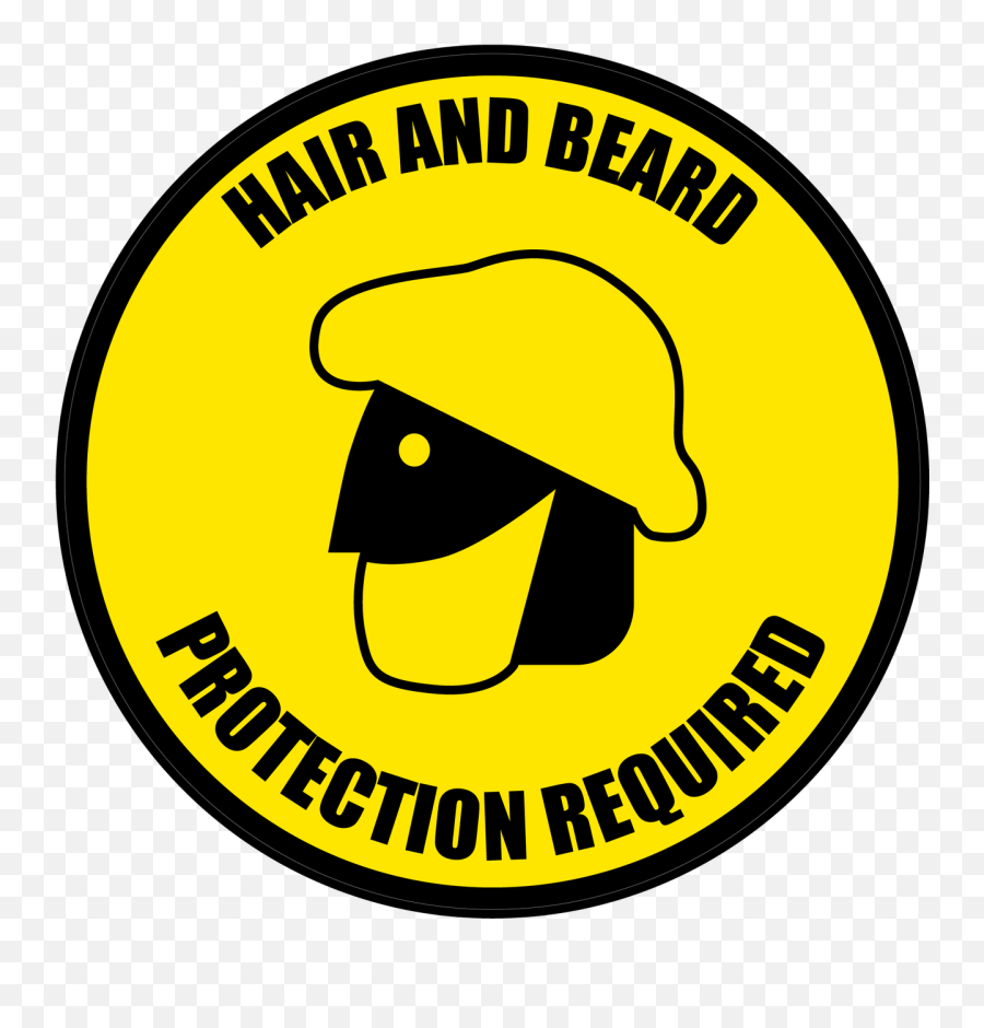 Hair And Beard Protection Required Floor Sign Version 3 - Dot Emoji,911 Emoji