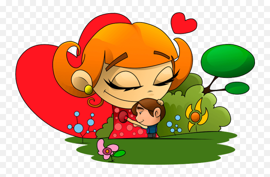 Cartoon Mother And Son Clipart - Valora Mucho A Tu Madre Emoji,Kid Emotion Pictures Cartoon