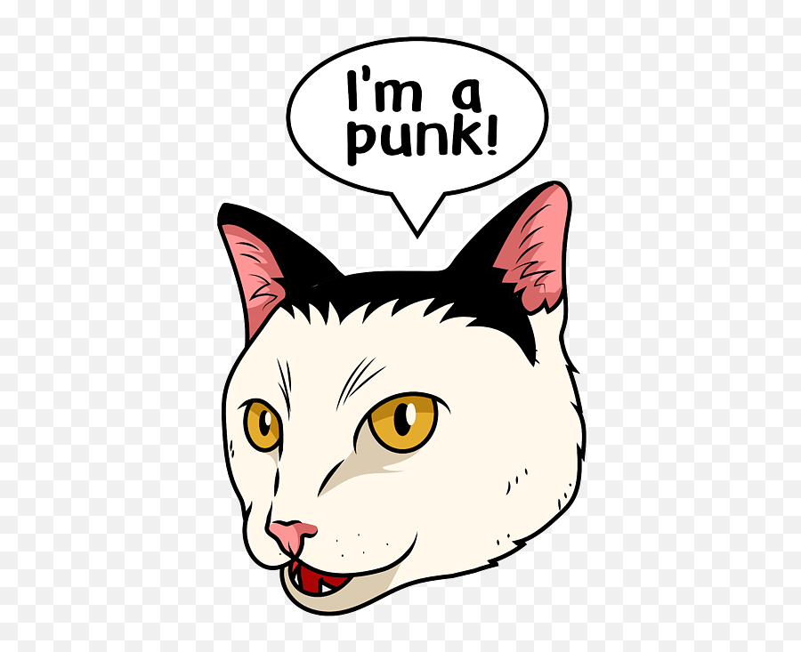 Punk Cat For Men Women Kids Music Lover - Happy Emoji,Kitty Emotions For Kids