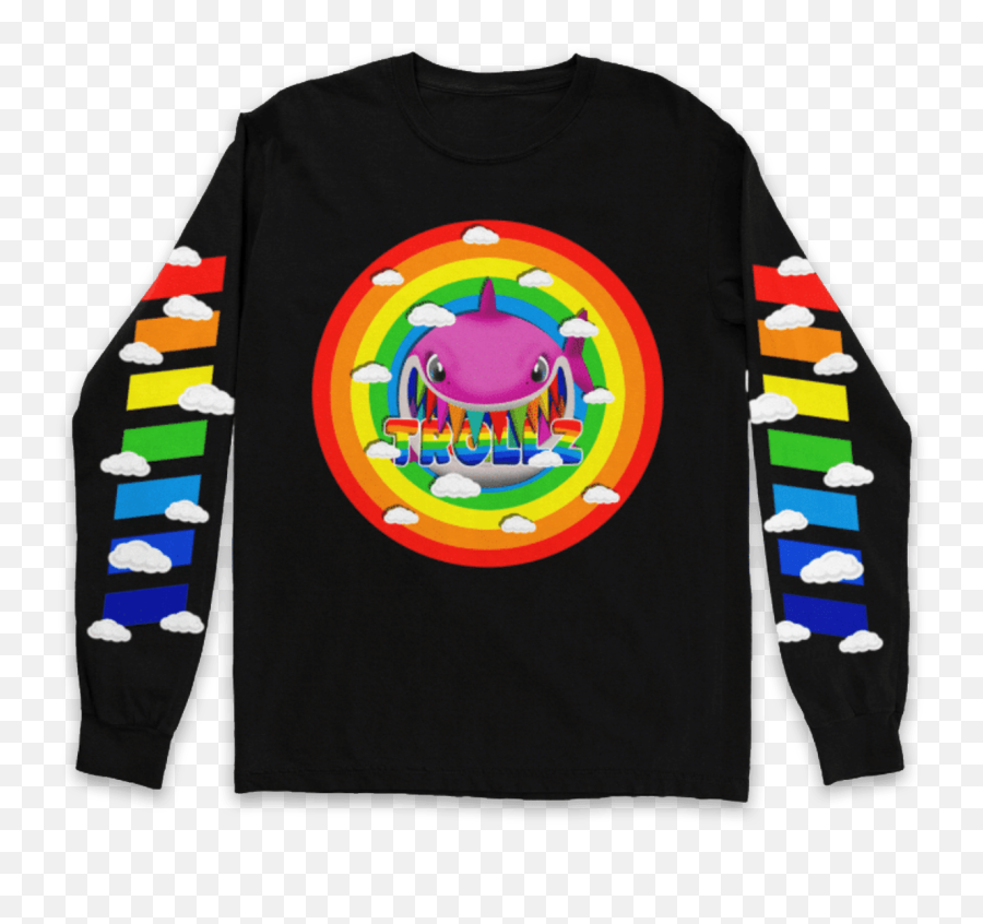 Shark Long Sleeve - 6ix9ine Shark Long Sleeve Black Logo Emoji,Shark Emoticon