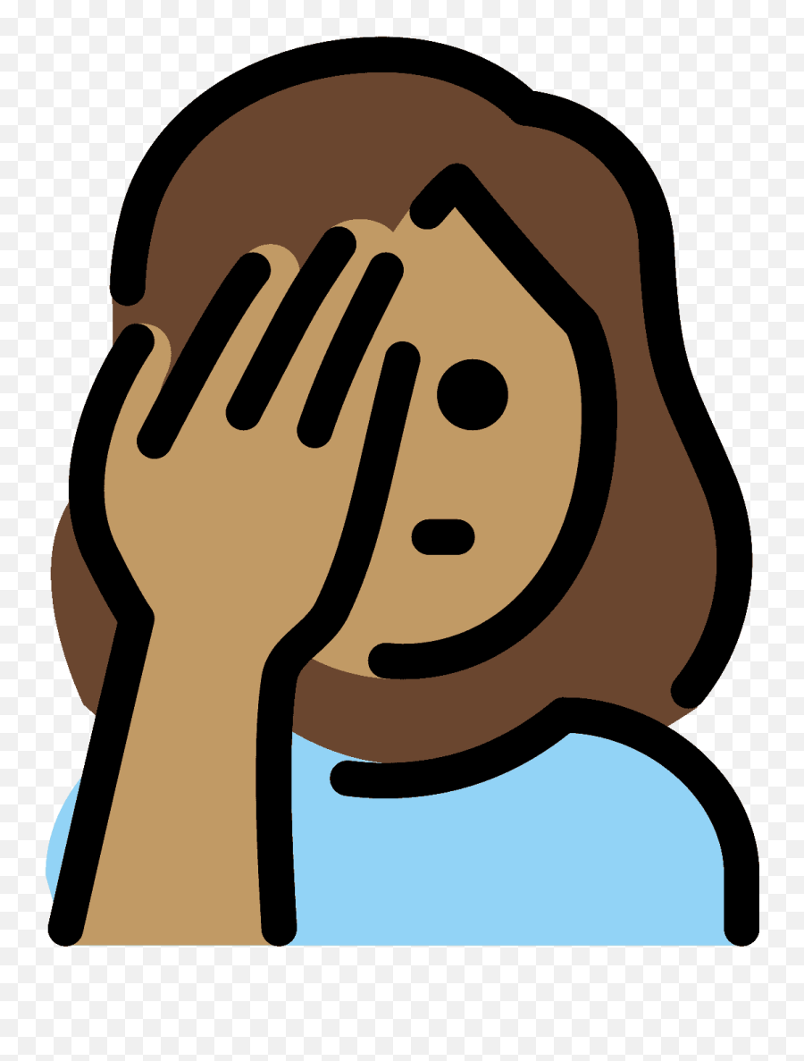 Woman Facepalming Emoji Clipart - Hair Design,Facepalm Emoji Woman