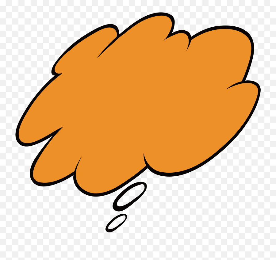 Thought Bubble Dialogue Clip Art - Orange Thinking Bubbles Transparent Orange Thought Bubble Emoji,Thought Bubble Emoji