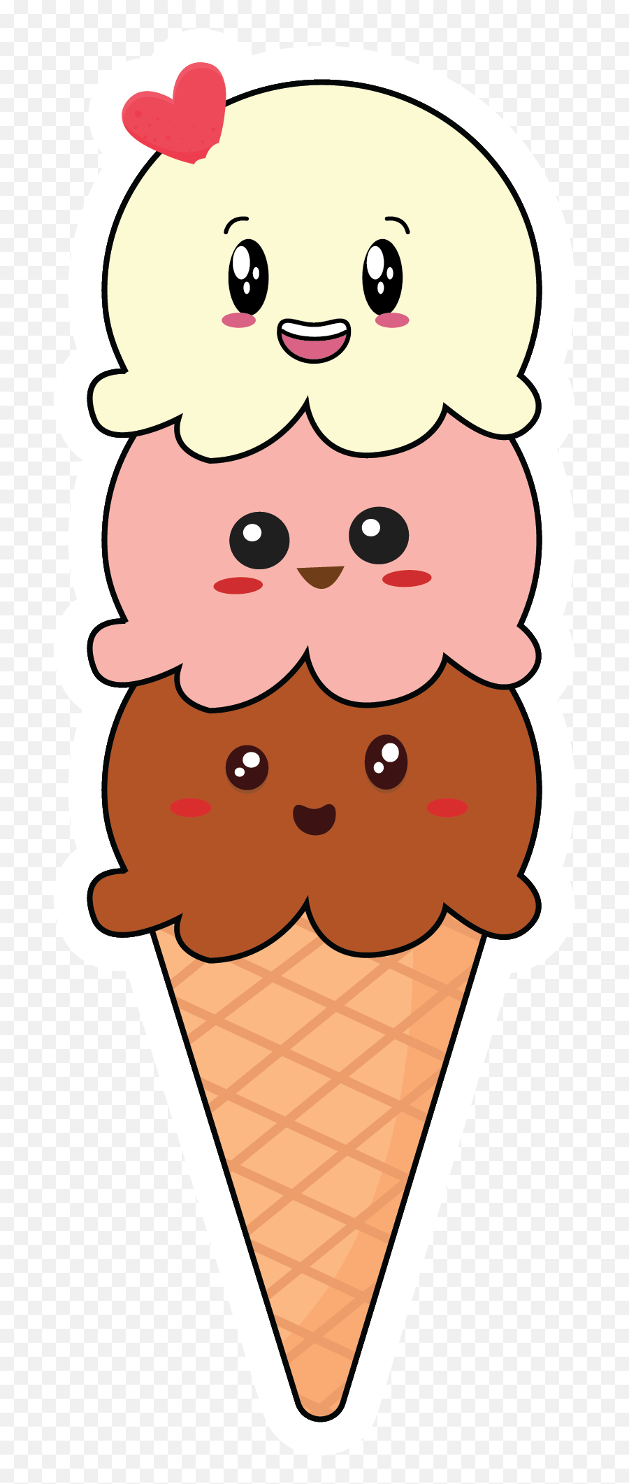 Kawaii Desserts Ice Cream Cone Cute Emoji,Desset Emojis