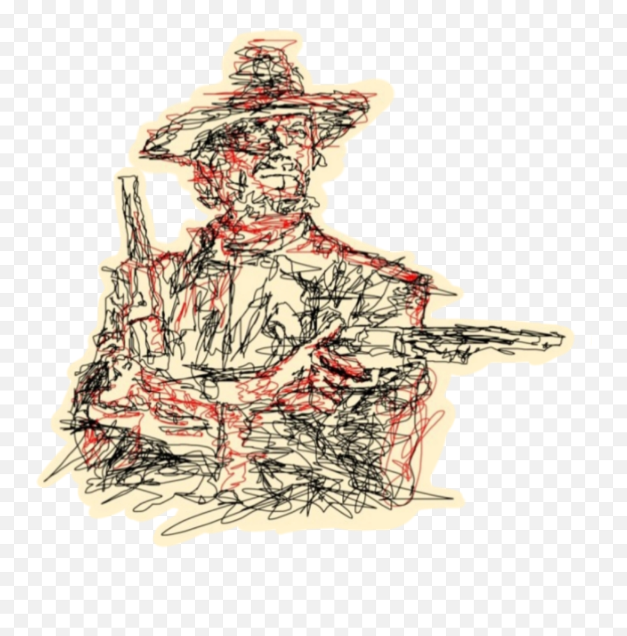 Eastwood Cowboy Western Gun Clint - Sketch Emoji,Cowboy Gun Emoji