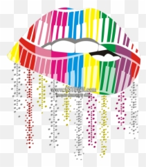 Printable Glitter Lips With Piano Motif Transfer - Cstown Dot Emoji,Emotion Piano Label